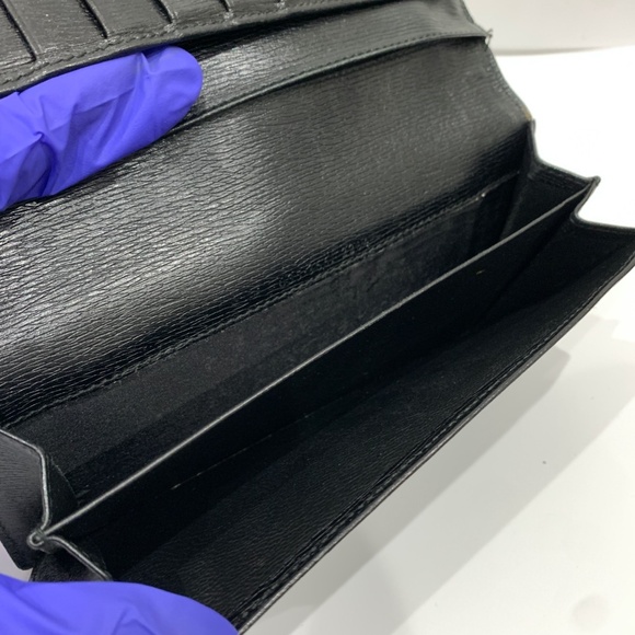 Gucci Black G Metallic Logo Long Wallet Sku#85429 (Gently used, snap loose) - Picture 10 of 15